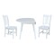 International Concepts 42 in. Solid Wood Round Dual Drop Leaf Dining Table with 2 Chairs in White K08-42DL-C10-2 - alternate 5